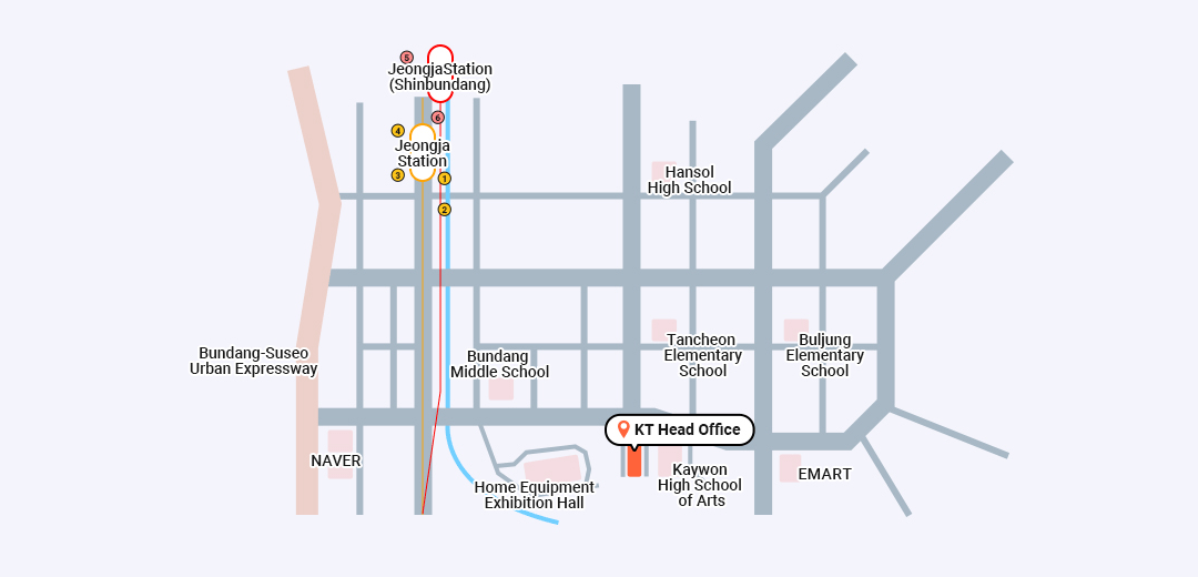 map to KT Head Office